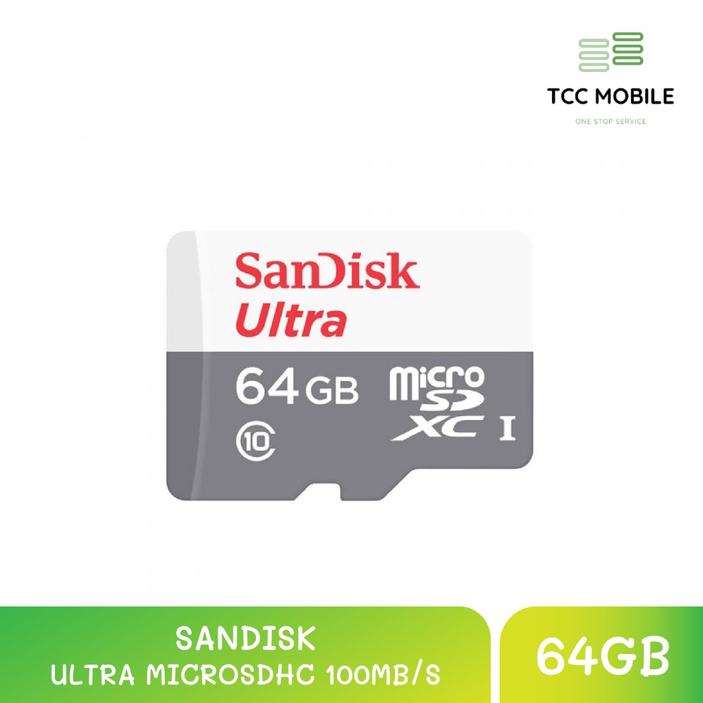 เมมโมรี่การ์ด SANDISK ULTRA MICROSDHC 100MB/S 64GB