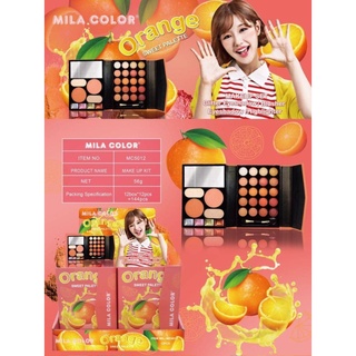 ⚡FLASH SALE⚡♡พร้อมส่ง์ MC5012 อายแชโดว์ พาเลทอายแชโดว์ กระเป๋า รูปปกส้ม MILA COLOR​ Eyeshadow​ บ​ลัช​ออน​ ลิปสติก​ คิ้ว​