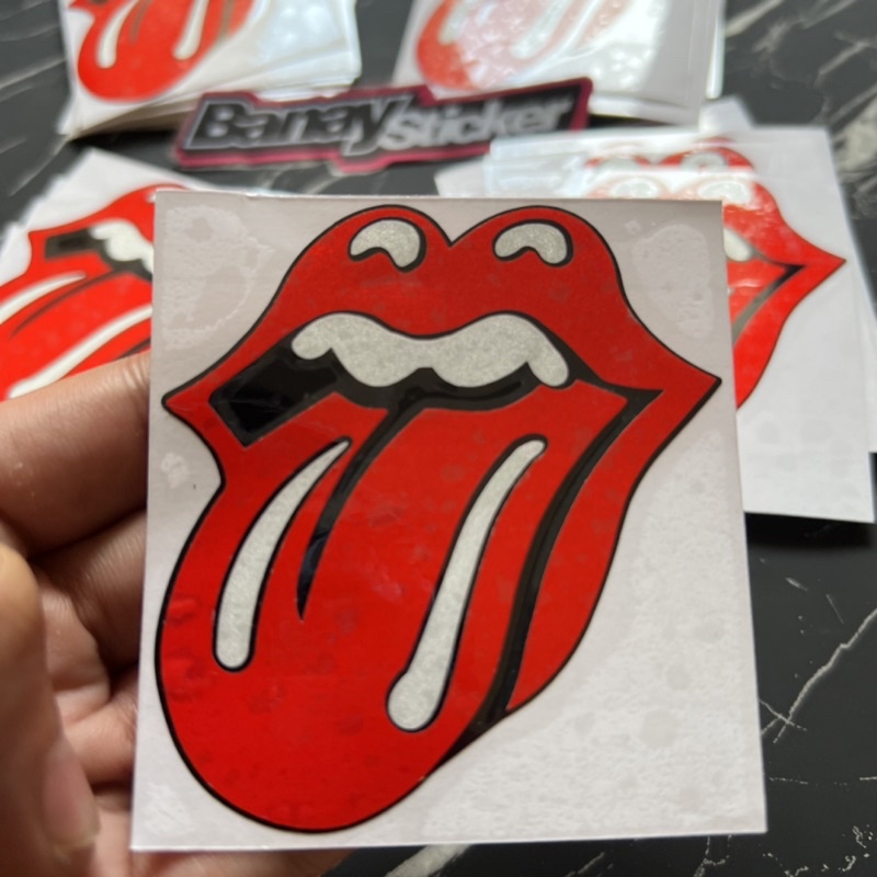 ROLLING STONE LOGO BAND STICKER CUTTING TONGUE