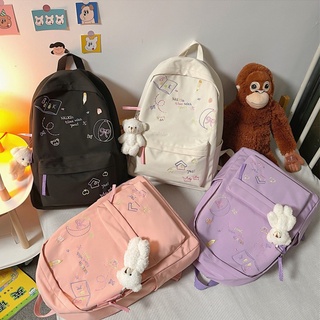 (พร้อมส่ง 🇹🇭) กระเป๋าเป้ Book backpack แถมพวงกุญแจหมี สินค้าพร้อมส่ง