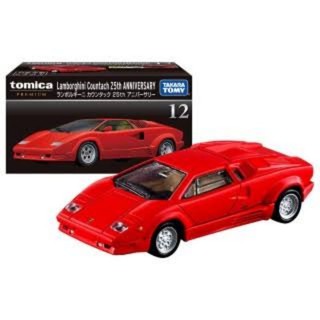 โมเดลรถเหล็ก Tomica premium 12 - Lamjorghini Countach สีแดง  กล่องดำ