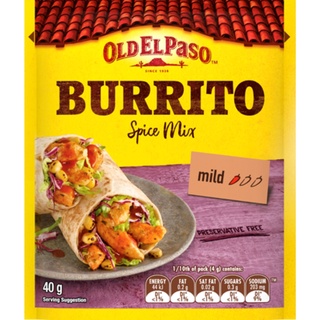 โอลด์ เอล พาโซ ซอสผงปรุงรส เบอร์ริโต้ สไปซ์ มิกซ์ แบบเม็กซิกัน 40 กรัม - Old El Paso Burrito Spice Mix Mexican 40 g