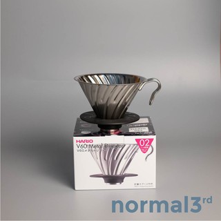 พร้อมส่งHARIO V60 Metal ดริปเปอร์สแตนเลส เบอร์ 02 แถมช้อนตวง ของแท้จากญี่ปุ่น