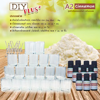 DIY Plus 2 ชุดทำเทียนหอมอโรม่า ไขถั่วเหลืองแท้ 100% + น้ำมันหอมระเหยแท้ 100% งานแฮนด์เมด ทำของขวัญ ของชำร่วย ของที่ระลึก