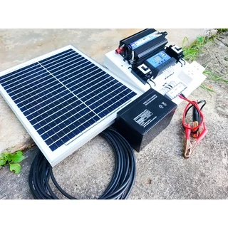 ชุดนอนนา 1000W ชุดคอนโทรลเลอร์ชาร์จเจอร์ โซล่าเซลล์ พลังงานจากแสงอาทิตย์12V/220V 🔥พร้อมแผง20w แบตเตอรี่12A🔥พร้อมใช้งาน🔥