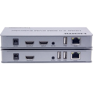 4k 60HZ HDMI 2.0 60M HDMI Extender USB KVM ตัวรับส่งสัญญาณชุดอีเธอร์เน็ตเสียงวิดีโอแปลงมากกว่า RJ45 CAT6 Cat7 สายเคเบิล