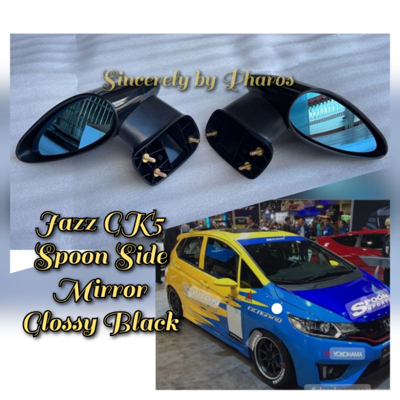 [ Pharos ] Honda Jazz GK5 Spoon Side Mirror สีดําเงา