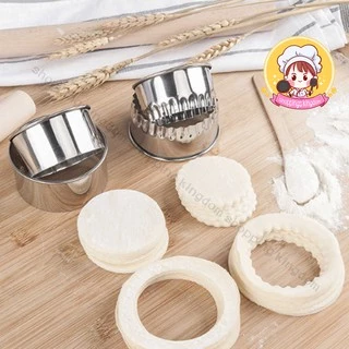 พิมพ์ตัดแป้งวงกลมสแตนเลส 3 ขนาด พิมพ์คุกกี้ สแตนเลส พิมพ์คุกกี้ Pastry Cookie Cutter