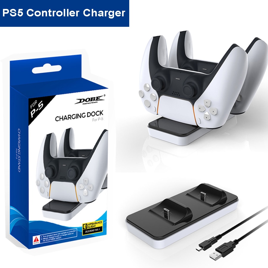 Usb Dual Gamepad Charger dock Controller ตัวควบคุมเกมแหล่งจ่ายไฟสถานีชาร์จสําหรับ Sony Playstation 5