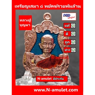 เหรียญหลวงปู่บุญมา รุ่น ๘ พยัคฆ์รวยพันล้าน เนื้ออาบนาค ลงยาฟ้า สุ่มโค้ด