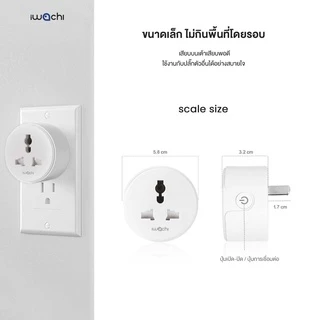 ปลั๊กไวไฟ IWACHI Smart Socket สมาร์ทปลั๊กไฟ 10A/2300W ปลั๊กไฟ wifi การควบคุมระยะไกล สั่งงานด้วยเสียง
