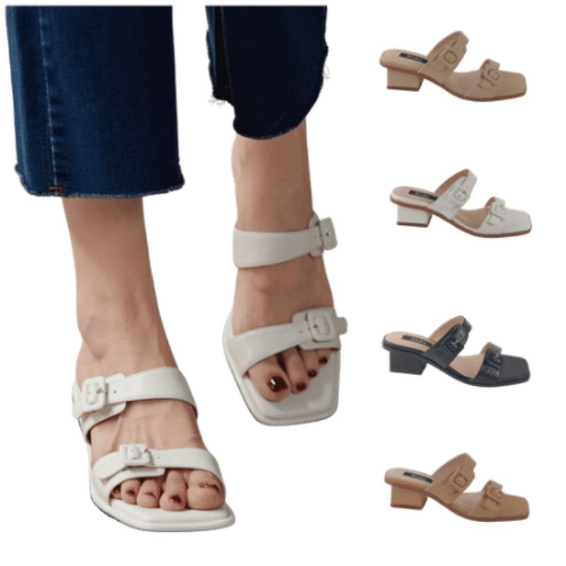 รองเท้าแตะผู้หญิงสองสาย ส้น 5 ซม. ENAKO TP13513