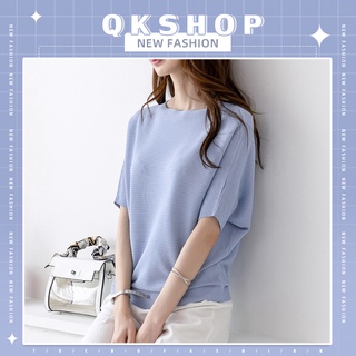 QKshop 📍เสื้อคอกลมแขนสามส่วน เนื้อผ้านิ่มสวมใส่สบายไม่ร้อน🌼 เรียบๆแต่มีเสน่ห์ไม่ไหว💞 ใส่ได้ทุกโอกาส ห้ามพลาดกันน้าา 😍🛍️👍