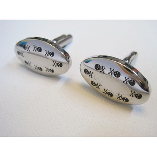 Sale!!!Cufflink กระดุมแขนเสื้อ สเตนเลสแท้ รูปวงรี#19