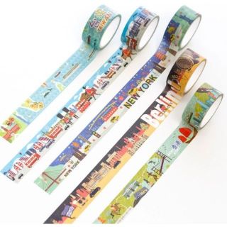 Masking Tape city เทปตกแต่ง พร้อมส่ง เมืองต่างๆ MT tape washi