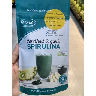 ผงสาหร่ายสไปรูลิน่า ตรา มอร์ไลฟ์ 100 G. Spirulina Powder ( Morlife Brand )