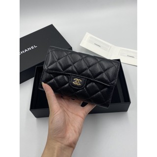 Newwww chanel medium wallet trifold รุ่นคลาสสิค HL29