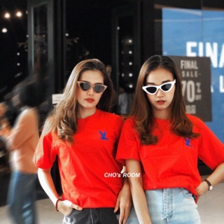 🔥 เสื้อยืดสีแดง  CC -OO 🔥(SMLXL)