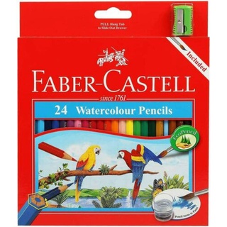 Faber-Castell ดินสอสีไม้ระบายน้ำนกแก้ว 24 สี กล่องกระดาษ (4005401144649)