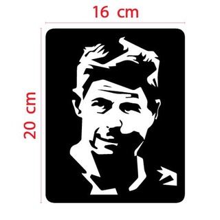 สติกเกอร์ ตัด ไดคัท แบบกรอบสี่เหลี่ยมมุมมน รูปหน้า Steven Gerrard - สตีเวน เจอร์ราร์ด  นักเตอะ และ ผู้จัดการทีม Football