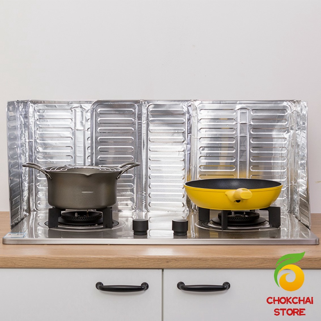 Chok แผ่นอลูมิเนียม สีตะกั่ว กันน้ำมันกระเด็น ฉากกั้นน้ำมันกระเด็น สำหรับ 1 เตา  plate to prevent oil spillage - รูปที่ 2