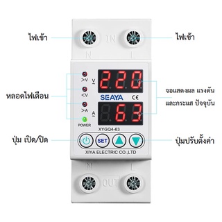 เบรกเกอร์ป้องกันแรงดันไฟฟ้าเกิน-ตก กระแสเกิน ตั้งค่าได้ Programable Over &amp; =Under Voltage &amp; Over Current Protection Rail