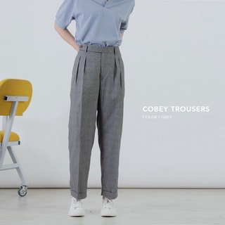 HMT กางเกงขายาว unisex รุ่น Cobey ทรงกระบอกใหญ่ - สีเทา / Cobey - grey