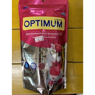 อ๊อฟติมั่ม OPTIMUM ขนาด 200 กรัมอาหารปลาเร่งสี เร่งโต  👉ขนาด เม็ดจิ๋วและเม็ดเล็ก  เร่งสี -เร่งโตราคา 1280บาท ลังละ 24ห่อ