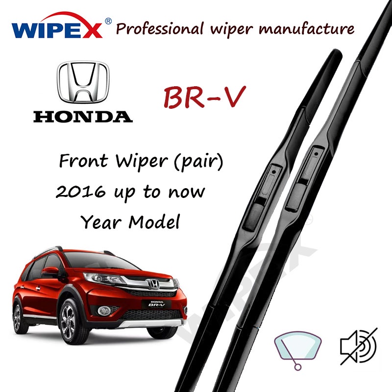 ชุดใบปัดน้ําฝนหน้า Honda BRV 16+22/คู่สําหรับ 2016 สูงสุดเลย BR-V Car Window Wiper (แบบซิลิโคนไฮบริด) จาก wipex