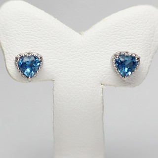 Top1Jewelry ต่างหู และ จี้ Carina เงินแท้925 พลอยแท้ London Blue Topaz