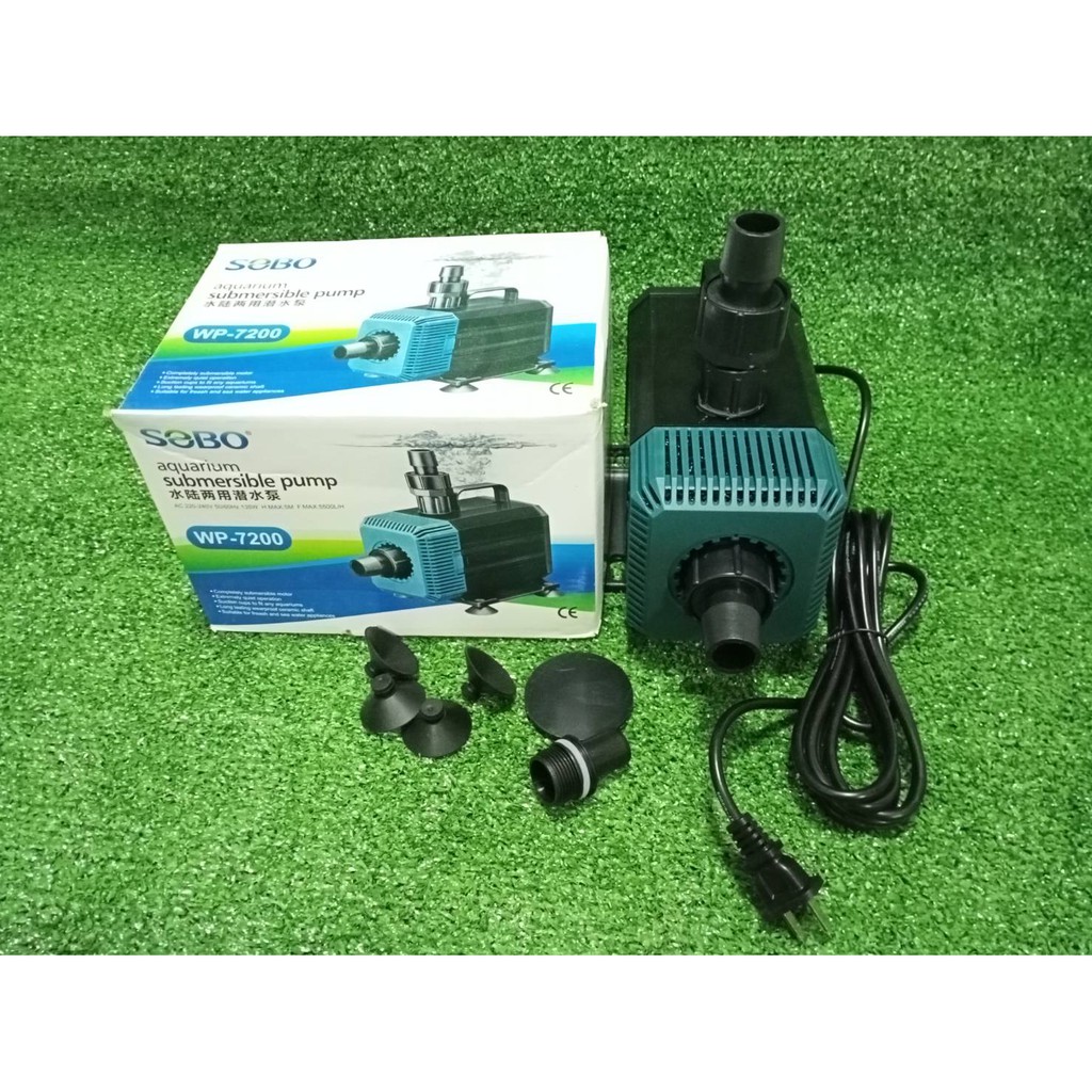 ปั๊มน้ำ SOBO WP-7200 ปั๊มน้ำพุ ปั๊มแช่ ปั้มน้ำ ปั๊มกรองน้ำ แกนเชรามิก ปั๊มน้ำคุณภาพยอดนิยม (ราคาถูก)
