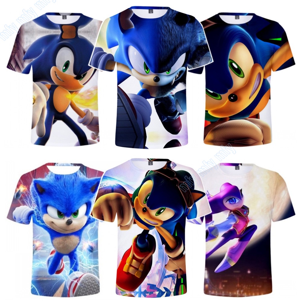 เสื้อยืดแฟชั่น ลาย Sonic the Hedgehog สําหรับเด็กผู้ชาย เด็กผู้หญิง