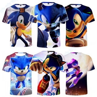 เสื้อยืดแฟชั่น ลาย Sonic the Hedgehog สําหรับเด็กผู้ชาย เด็กผู้หญิง