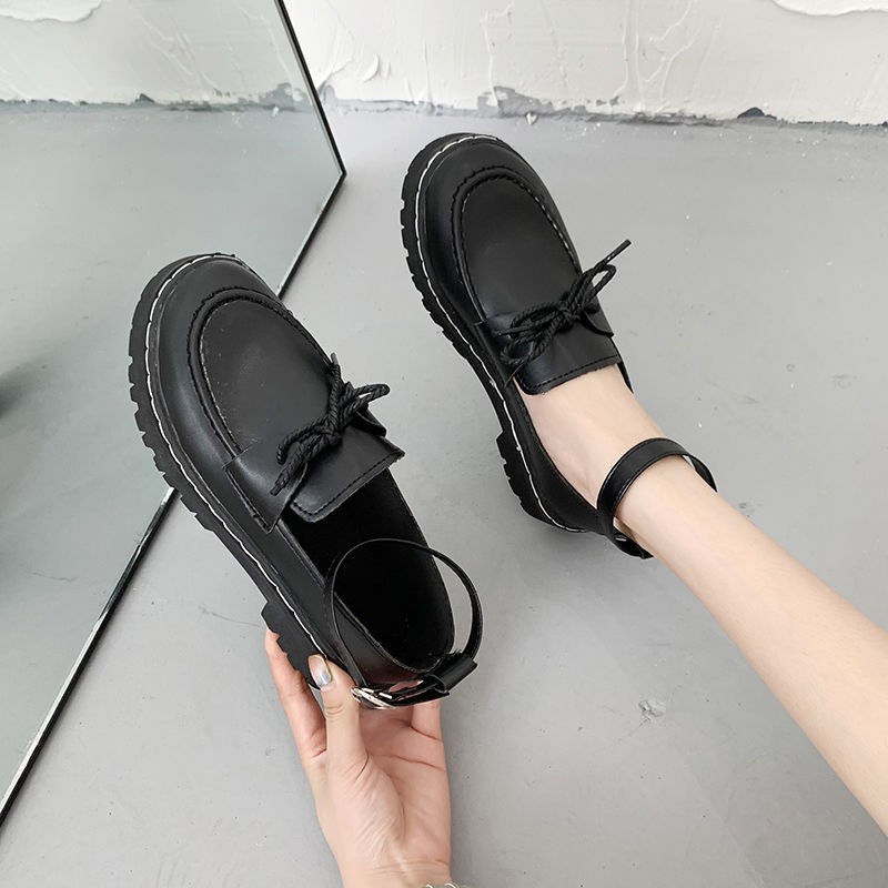 ☆BLUE Shoes☆Hot sale！ ญี่ปุ่น โลลิต้า นักเรียน JK เหมือนกัน หัวกลม สาว รองเท้าเดียว รองเท้าหนังขนาดเล็ก