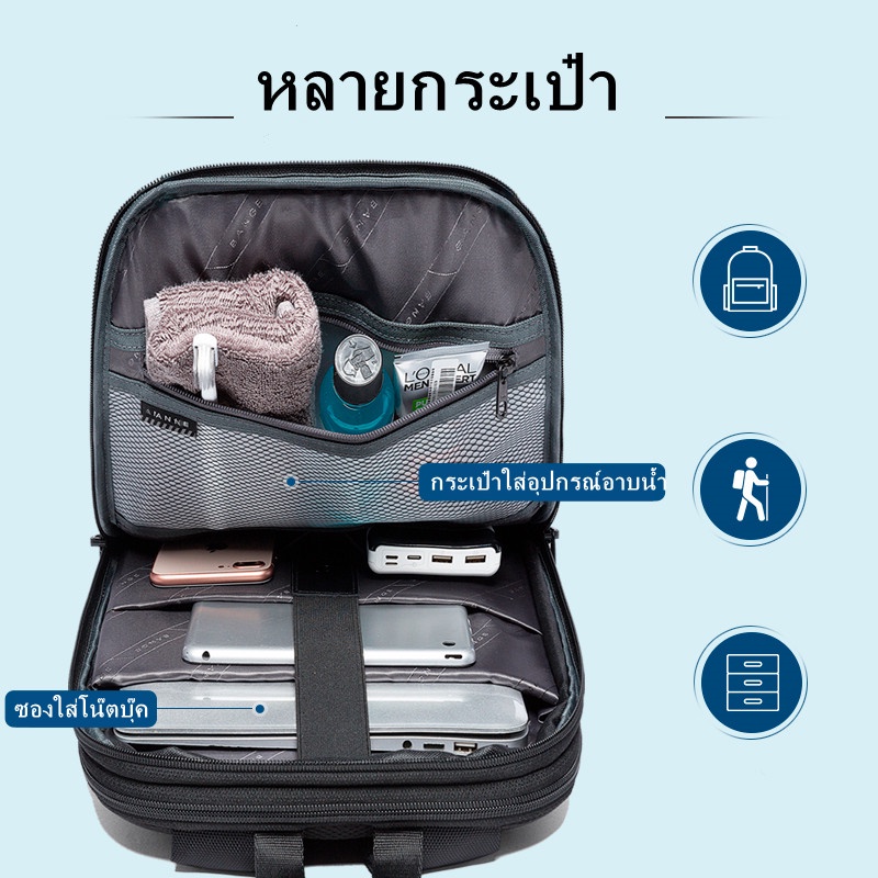 FULL DESIGN พร้อมส่ง กระเป๋าเป้สะพายหลัง ใส่แล็ปท็อป คอมพิวเตอร์ได้ บางพิเศษ กันน้ํา ความจุ 15.6/17.3 นิ้ว สําหรับผู้ชาย