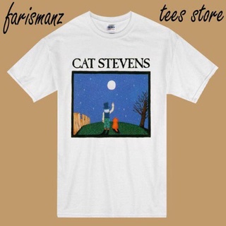 แขนสั้นcrew neckWanyg เสื้อยืดลําลอง แขนสั้น พิมพ์ลายอัลบั้ม Cat Stevens Music Legend Icon สีขาว สําหรับผู้ชาย เหมาะกับก