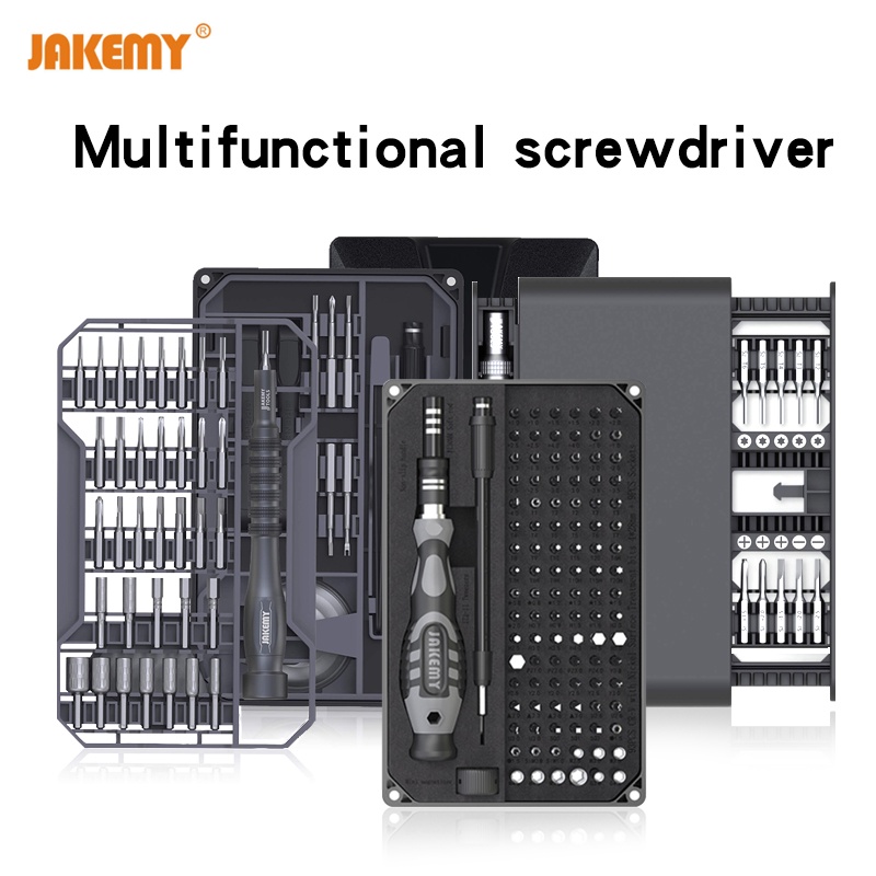 JAKEMY multifunctional screwdriver 106-in-1 cell phone computer cross strong magnetic screwdriver combination set