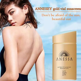 Anessa Perfect UV ครีมกันแดดบํารุงผิว SPF 50+ PA+++ 60 มล. (สีทอง)