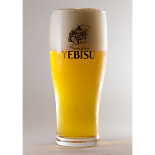 แก้วเบียร์ญี่ปุ่นYEBISU Premiumรูปทรงสูง โลโก้สีทอง ของใหม่ นำเข้าจากประเทศญี่ปุ่น