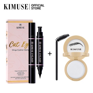 Kimuse สบู่เขียนคิ้ว เจลเขียนคิ้ว และแสตมป์อายไลเนอร์ กันน้ํา 3 สี 2 ชิ้น ต่อชุด สําหรับผู้เริ่มต้น