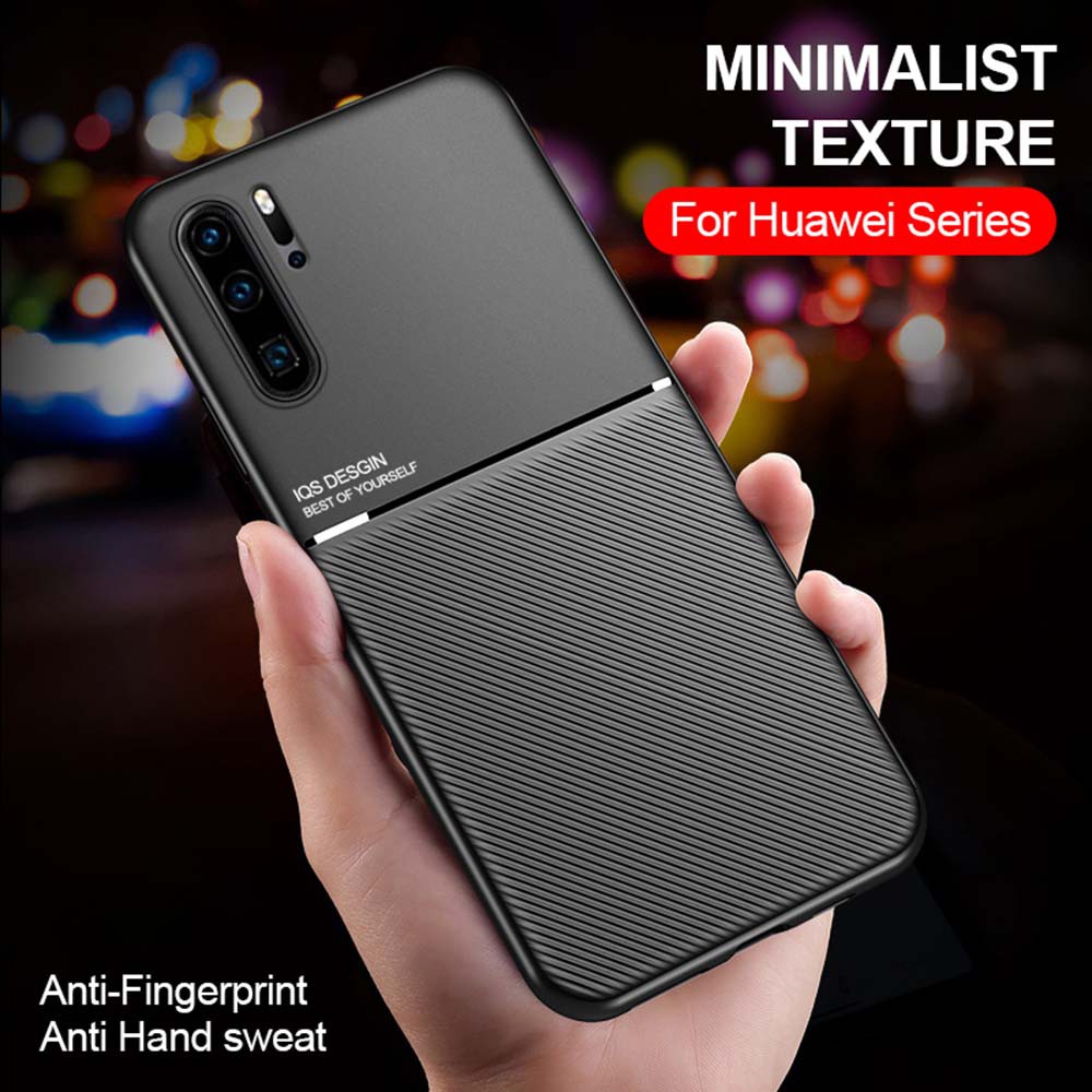 Huawei Y9Prime 2019 P30 P20 P40 P50 P60 Pro Pura 70 หรูหราหนังรถผ้าแม่เหล็ก Slim Soft Matte กันกระแทกโทรศัพท์มือถือกรณี