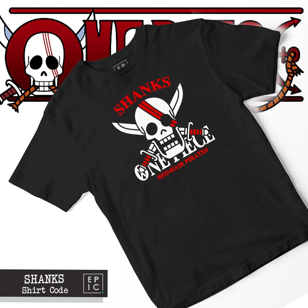 Tee เสื้อยืดผู้หญิง ☫✁ ❁เสื้อยืดอะนิเมะ - เสื้อยืดชิ้นเดียว (SHANKS PIRATE) สําหรับผู้ชาย Sjc