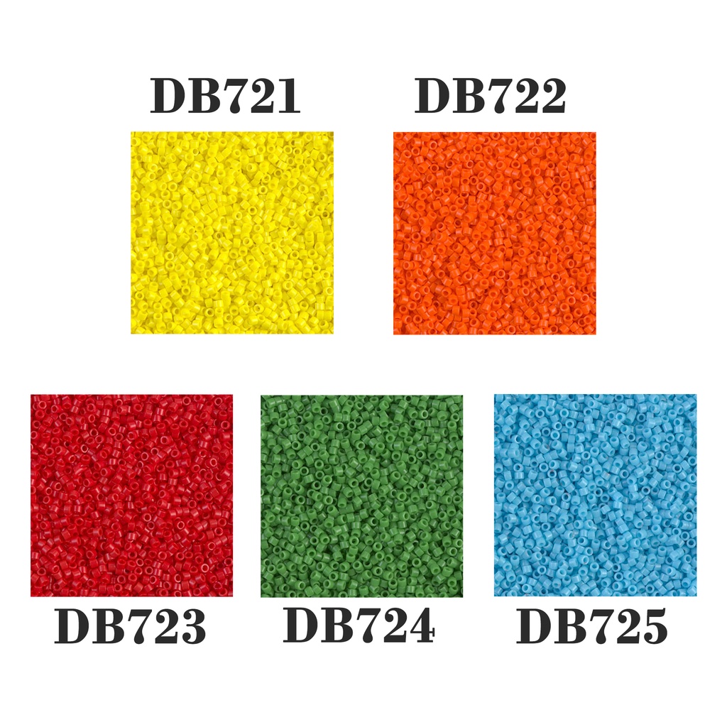 Delica 11/0 สีเงา เม็ดบีด ลูกปัดแก้ว ทรงกระบอก Miyuki Beads