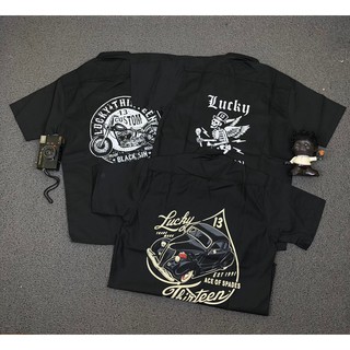 เสื้อเชิ้ต Dickies X LUCKY THIRN BLACK 3 ตัวแปร พรีเมี่ยม