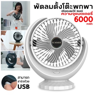 🔥FlashSale🔥 พัดลม USB Fan พัดลมตั้งโต๊ะ พัดลมชาจเก็บไฟ พัดลมตั้งโต๊ะ ปรับแรงดันลมได้ 3 ระดับ