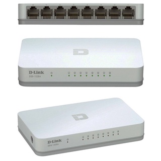 D-LINK Switch Hub 8Port 10/100Mbps- สีดำ- อุปกรณ์ Fast Ethernet Desktop Switch มาพร้อมด้วย 8 พอร์ท 10/100 Mbps แบบ RJ-45