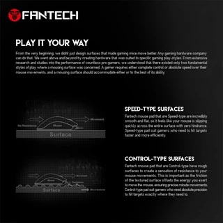 แผ่นรองเมาส์ FANTECH รุ่น MP292 MP902 Gaming Mouse pad speed แฟนเทค แผ่นรองเมาส์ แบบสปีด สำหรับเล่นเกมส์
