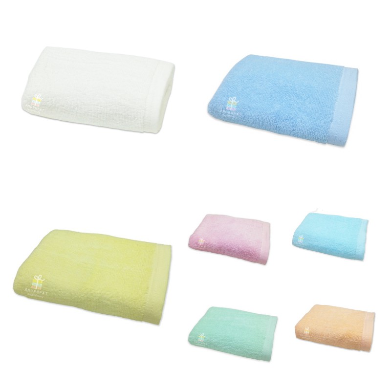 โรงแรมสีหวานผ้าขนหนูเช็ดตัว27x54นิ้ว ด้ายคู่เนื้อโรงแรม สีพาสเทลหวาน