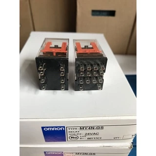 รีเลย์ ของแท้ใหม่ MY2N-GS MY4N-GS แถมซ็อกเก็ต 12VDC 24VDC 220vacราคาต่อชุด