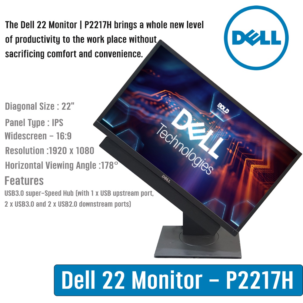 (Jbservice)จอคอม ยี่ห้อ Dell 22 นิ้ว รุ่น P2217H 22" monitor